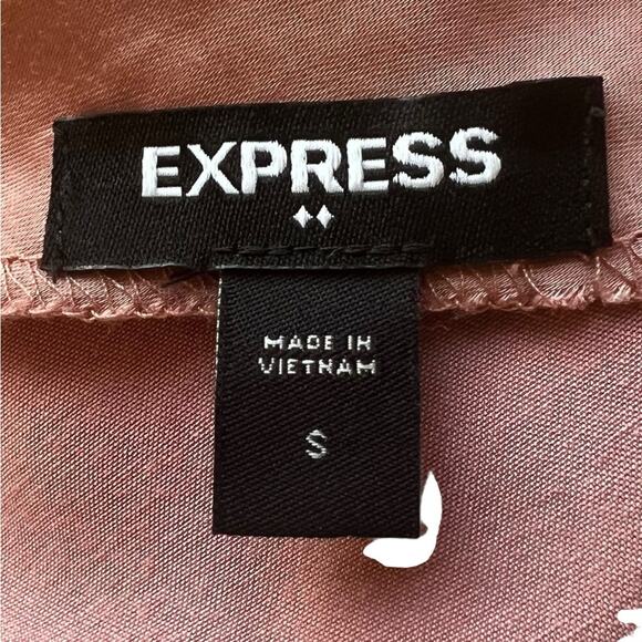 Express Satin Slip Dress Mauve Pink Cowl Neck Midi w/ Side Slit Women’s Small - Picture 10 of 10